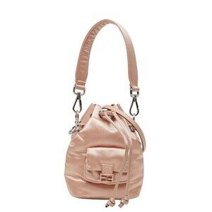 Fendi Montresor Handbag Shoulder Bag Pink Satin